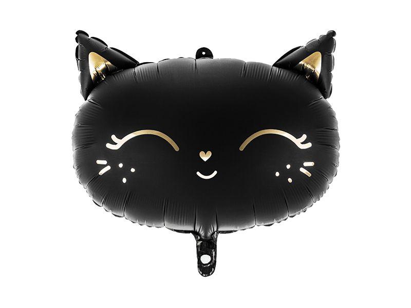 Balloon Foil Shape Black Cat With Gold Detail 48cm X 36cm