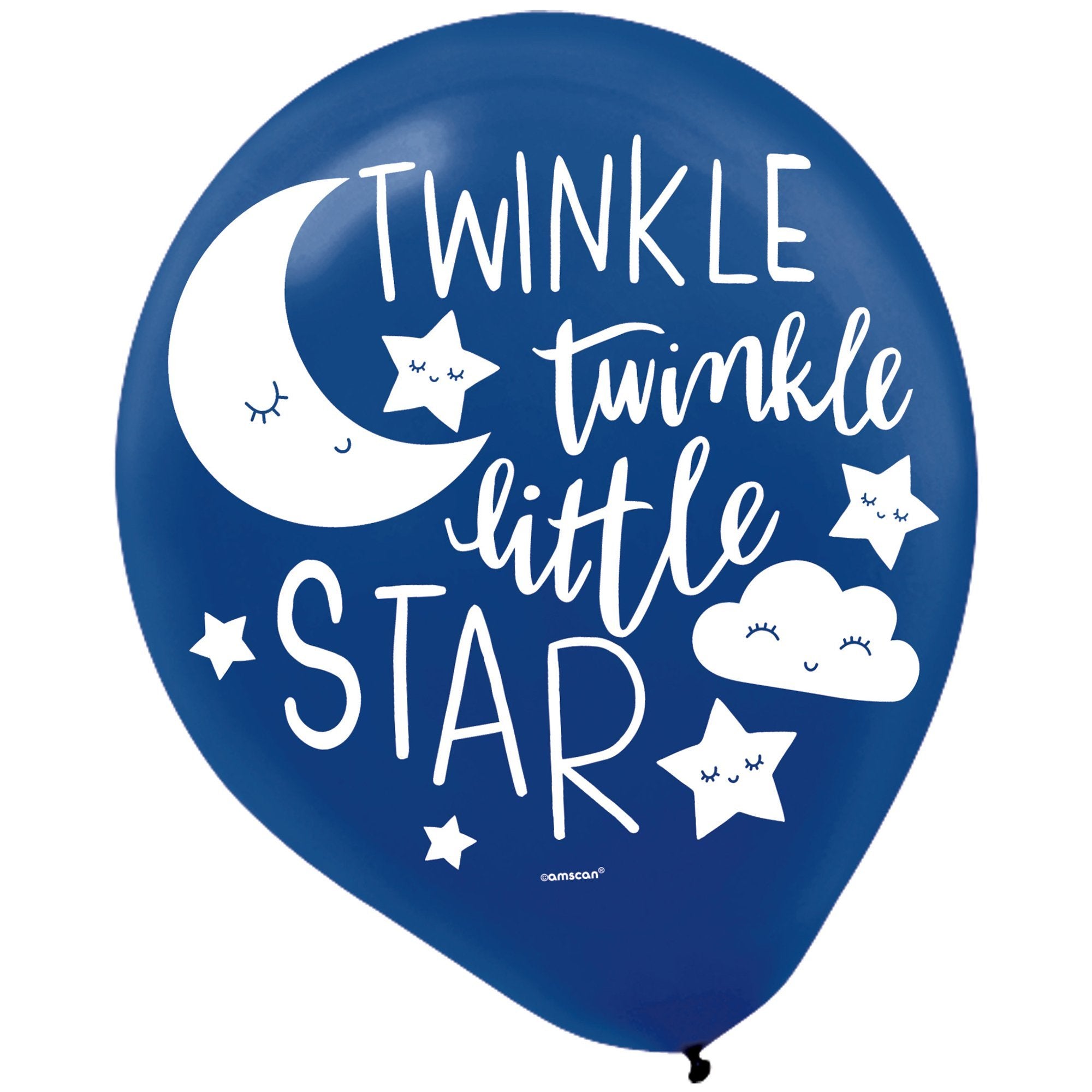 Balloon Latex 30cm Twinkle Little Star Pk/15