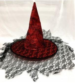 Hat Adult Witch With Lace