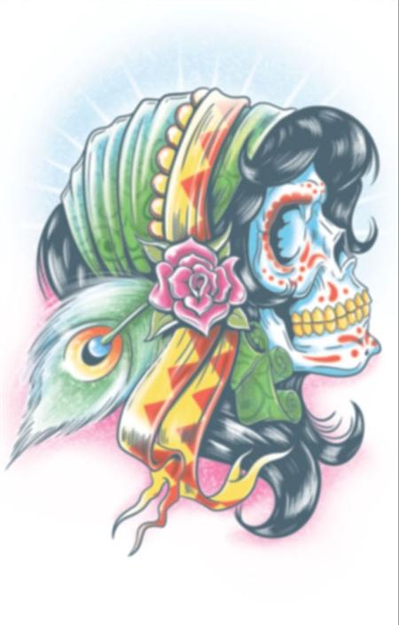 Temporary Tattoo Lady Gitanos Day Of The Dead