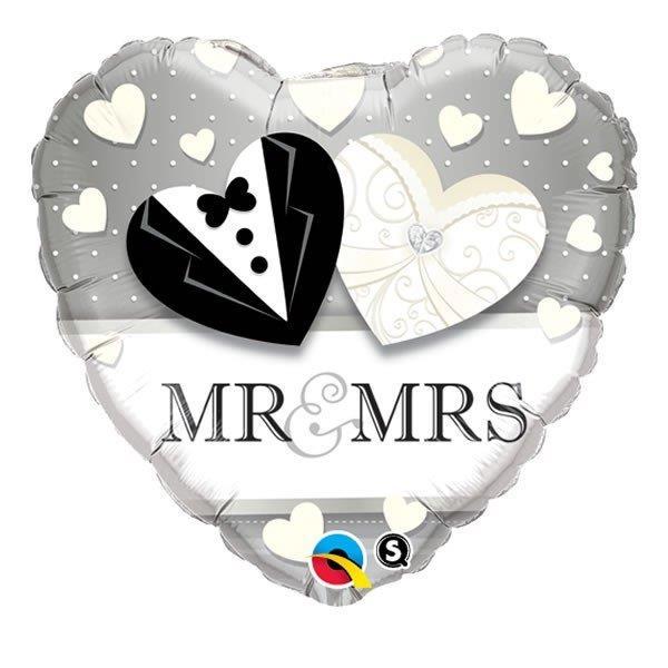 Balloon Foil 45cm Mr & Mrs Tuxedo