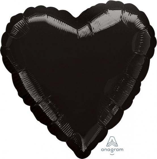 Balloon Foil 45cm Heart Onyx Black