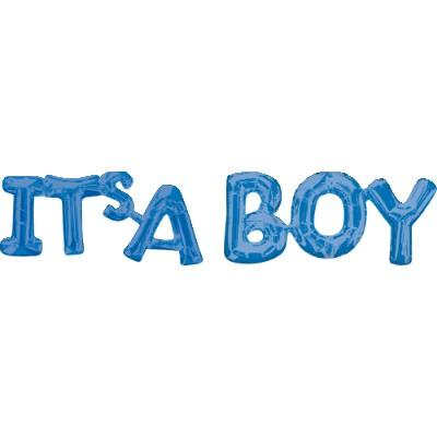 Balloon Foil Shape Its A Boy Blue Air-Fill Only