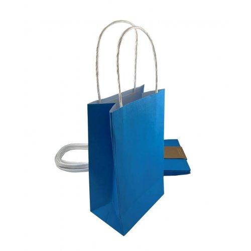 Party Loot Bag Paper Azure Blue Pk/5
