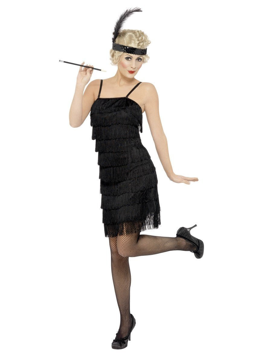 Costume Adult Womens Black Fringe 1920s Flapper X Large