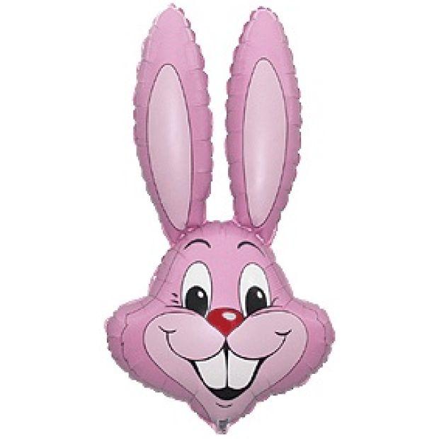 Balloon Foil Bunny Rabbit Head Light Pink 89cm