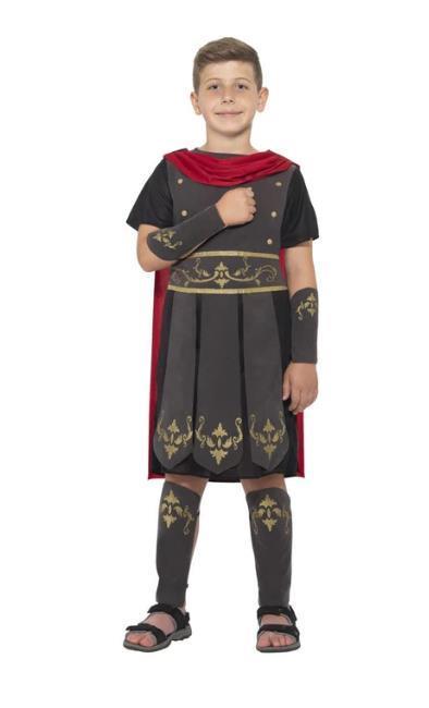 Costume Child Roman Soilder Black Tunic Medium