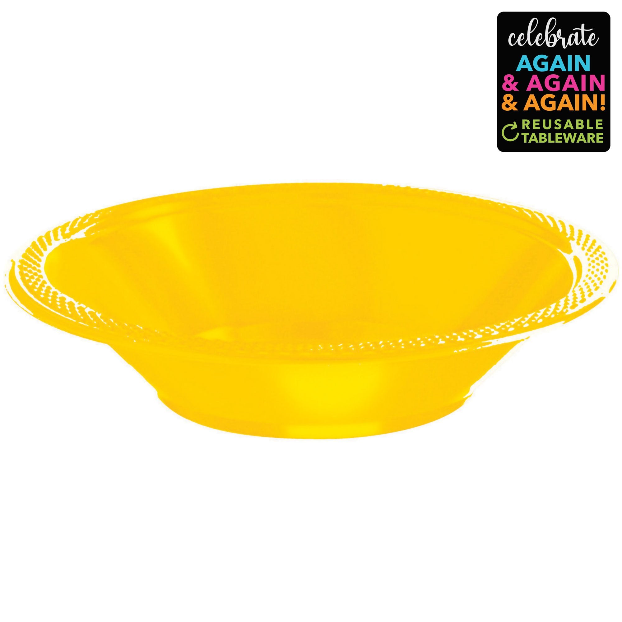 Bowls 18cm Sun Yellow Plast Pk20- Discontinued Line Last Chance To Buy