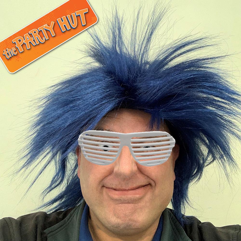 Blue Crazy Zany Wig