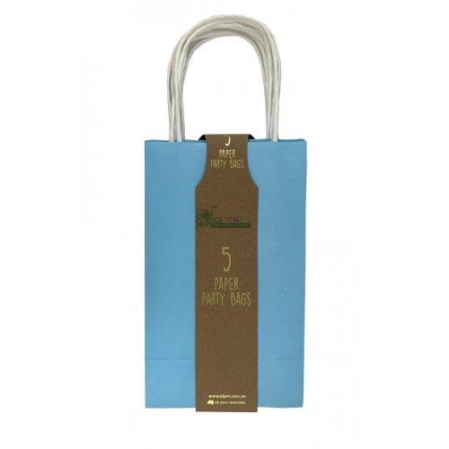 Party Loot Bag Paper Pastel Light Blue Pk/5