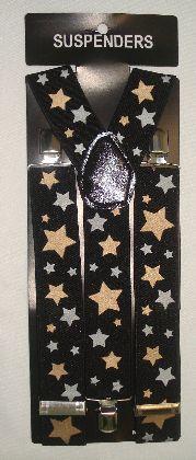 Suspenders/Braces Stars Gold/Silver Adult