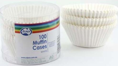 Muffin Cases White Pk/100
