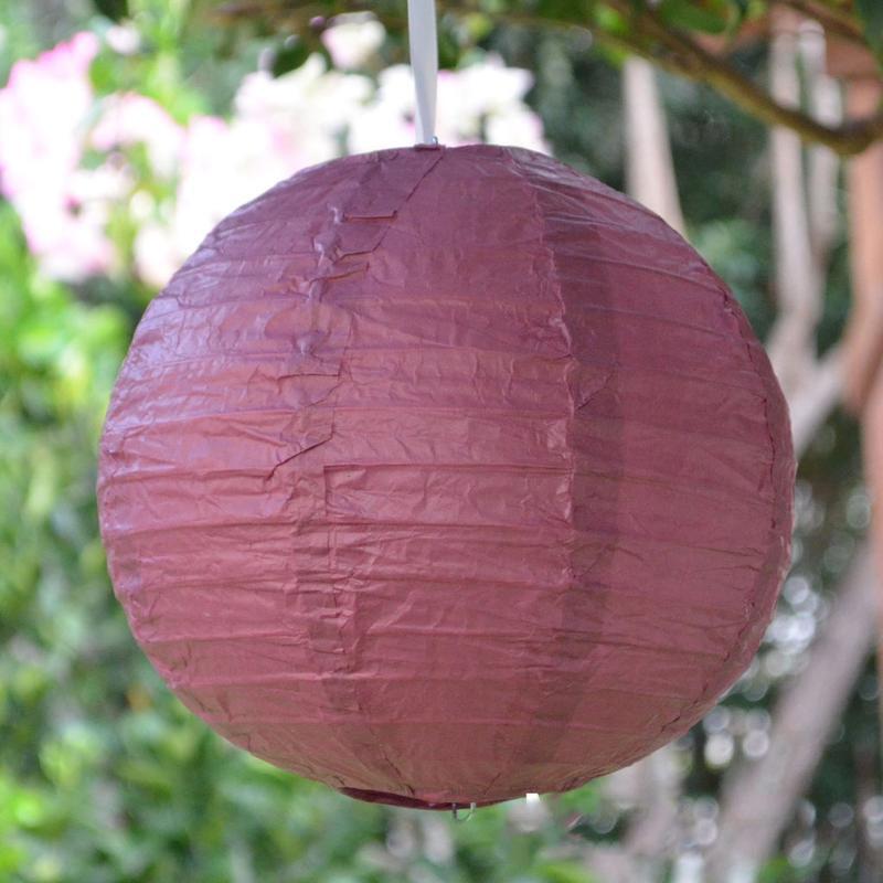 Lantern 20cm Maroon Burgundy Round Paper