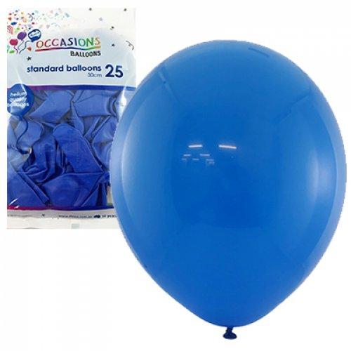 Latex Balloons Blue 30cm Occasions Budget Pk/25