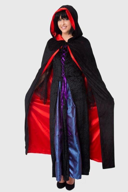Cape Hooded Reversible Red