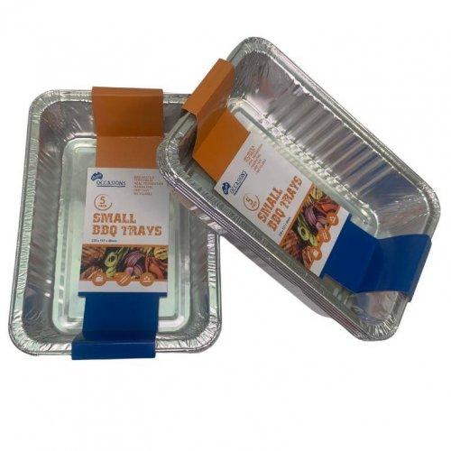 Foil Bbq Tray Small Pk/5 - 220x157x48mm