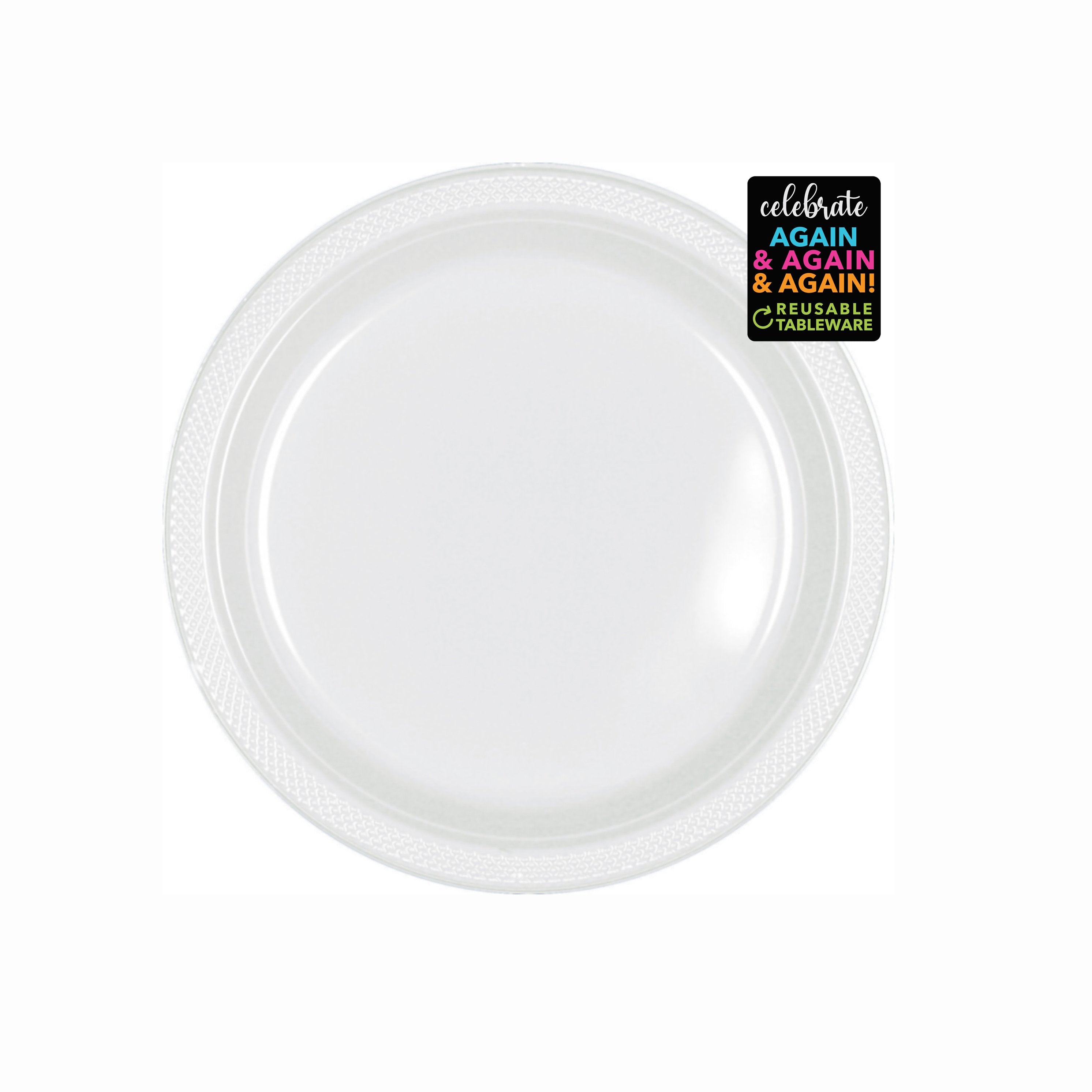Plates 180mm White Plastic Pk/25