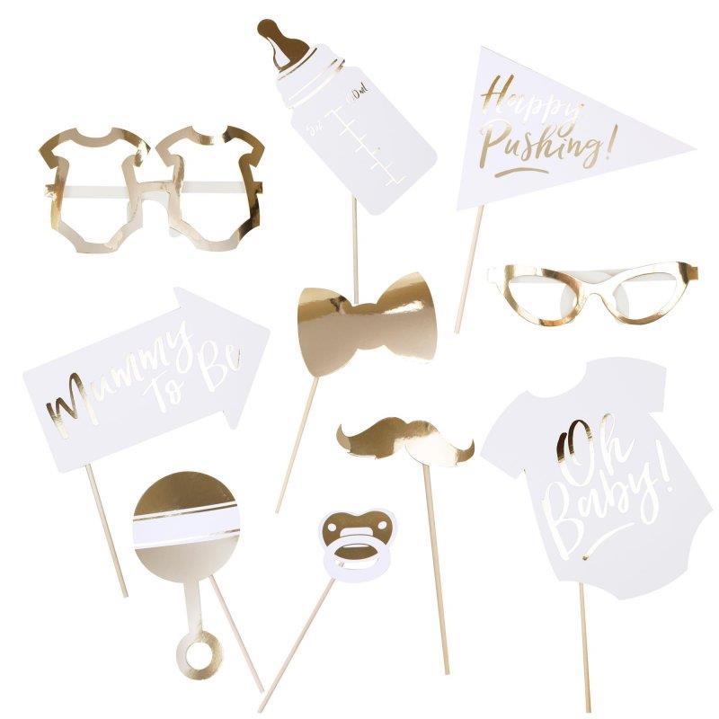 Oh Baby Photobooth Baby Shower Props Pk/10