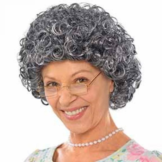 Wig Grandmother Grey Curly