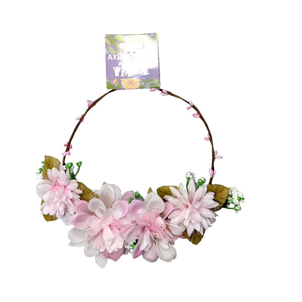 Headband Flower Garland Pink Flowers