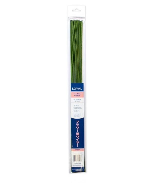 Florist Flower Wire 18 Gauge Green Pk 50