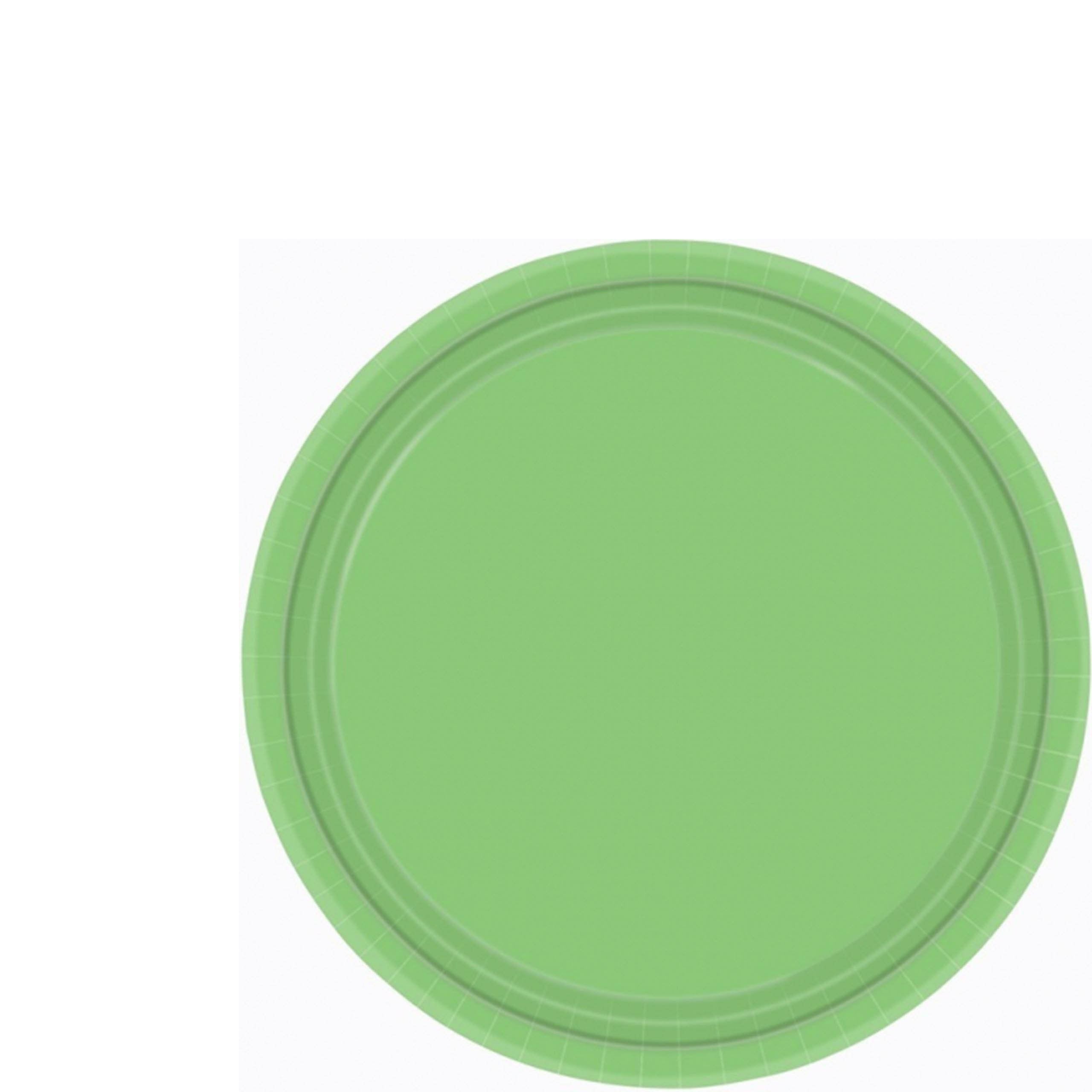 Paper Plates 17cm Kiwi Lime Round 20 Pack