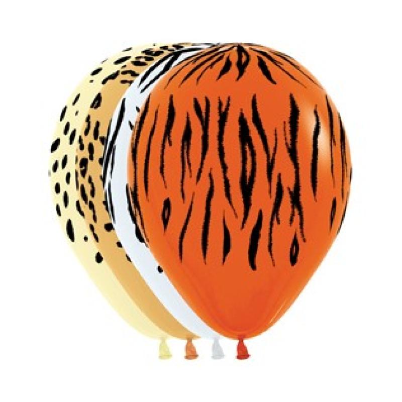 Latex Balloons 28cm Safari Jungle Assortment Pk/12