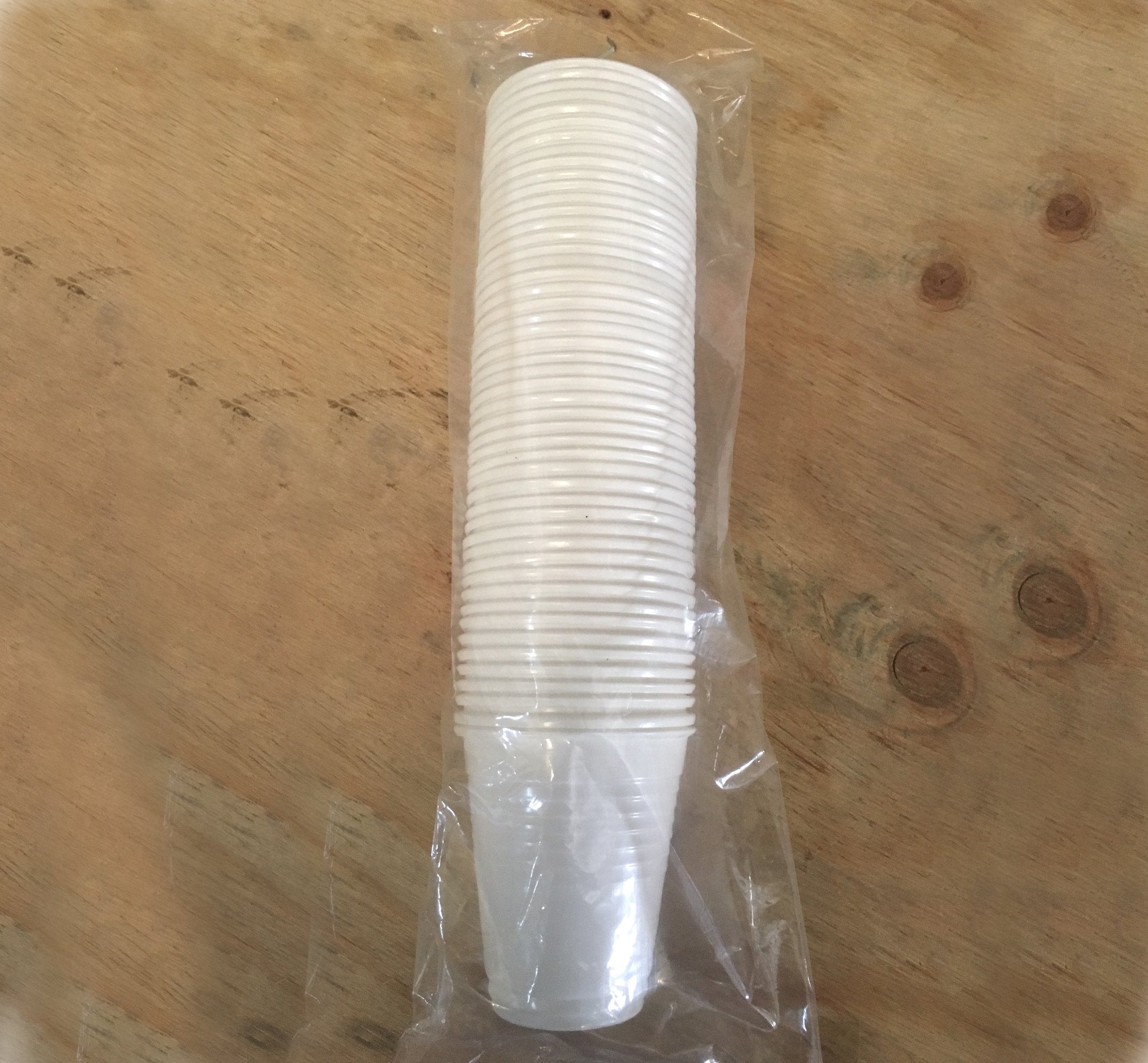 Cups White 185ml Plastic Pk/50