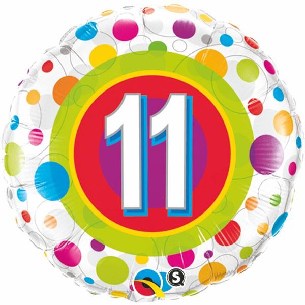 Balloon Foil 45cm 11th Birthday Colourful  Last Chance Buy