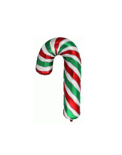 Balloon Foil Mini Shape Green/Red Candy Cane 35cm Air Fill Only