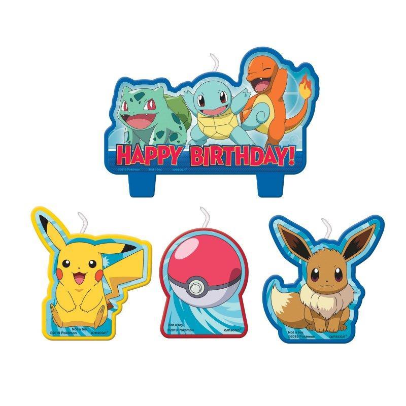 Pokemon Happy Birthday Candle Set Pk/4