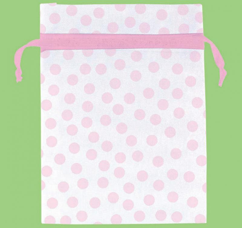 Pink Dots Organza Bags Pk/12