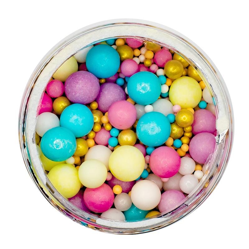 Round Ball Sprinkles Pastel And Gold Bubble Bubble 75g