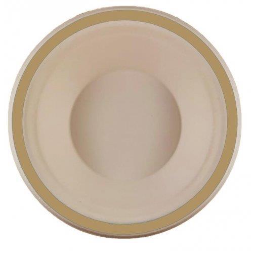 Sugarcane Bowl Gold Rim 16cm Pk/10 Eco Friendly