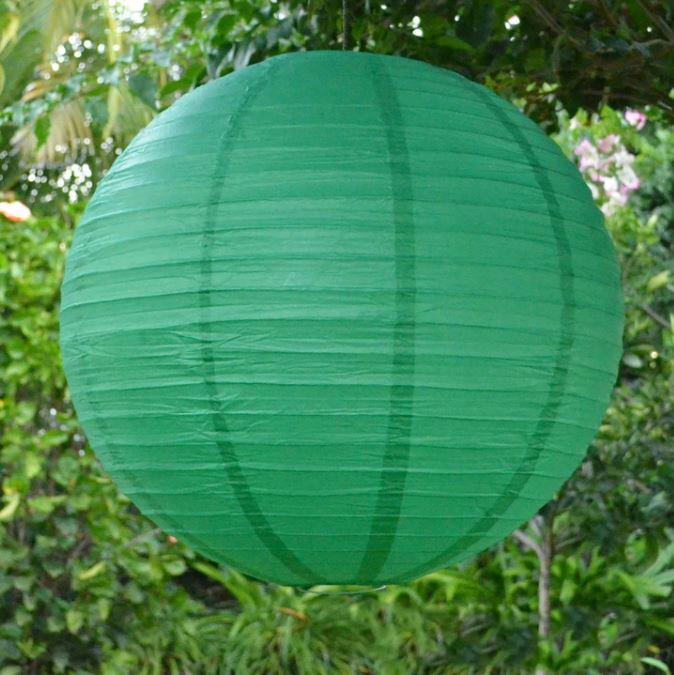 Lantern 35cm Emerald Green Round Paper