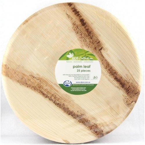 Eco Plate Palm Leaf Round 25cm Pk/25 Eco Friendly