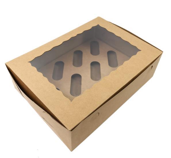 Cupcake Box Brown For 12