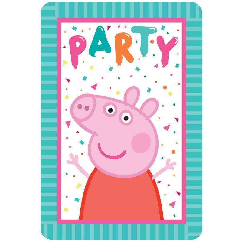 Peppa Pig Confetti Invitations Postcard Pk/8