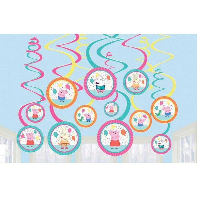 Peppa Pig Confetti Hanging Swirls Pk/12 12cm