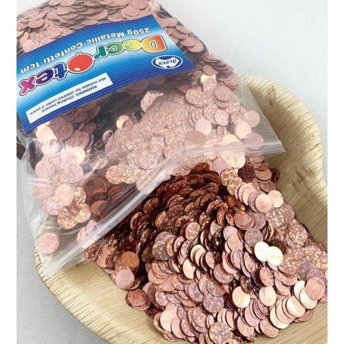 Confetti Round 1cm Holographic Rose Gold 250g