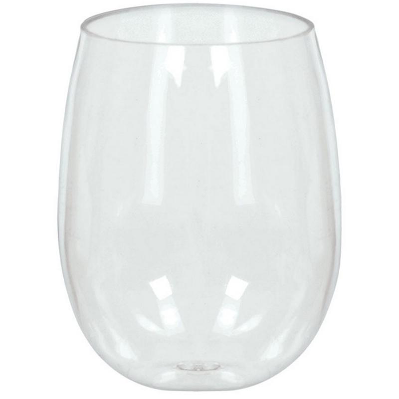 Plastic Stemless Wineglass Pk/8
