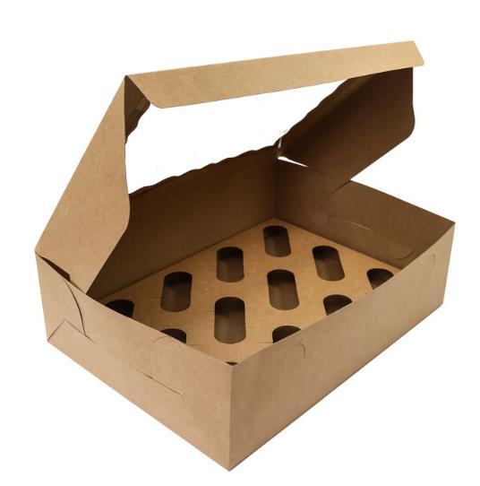 Cupcake Box Brown For 12