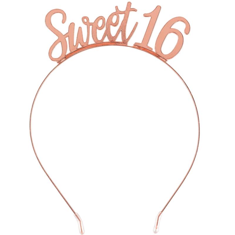 Tiara Sweet 16 Rose Gold Metal Headband 16cm X 12cm