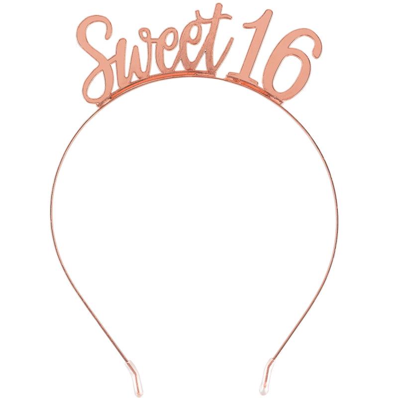 Tiara Sweet 16 Rose Gold Metal Headband 16cm X 12cm