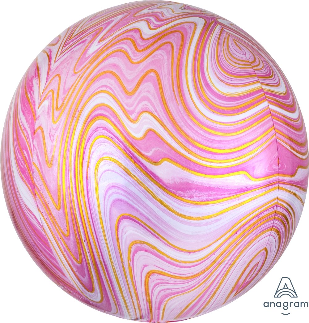Balloon Orbz Pink Marblez 40cm
