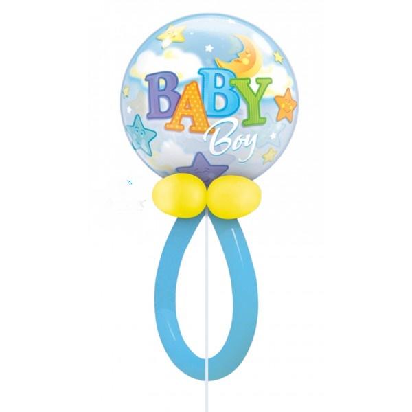 Balloon Baby Boy Rattle On A Weight