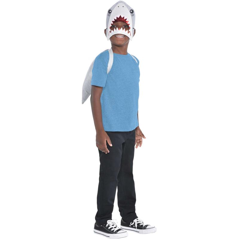 Animal Costume Mask Set Shark Accessory Includes Hat/Mask & Fins