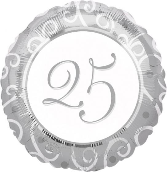 Balloon Foil 45cm 25th Anniversary