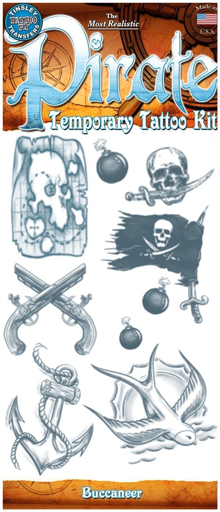 Temporary Tattoo Fx Costume Kit Pirate