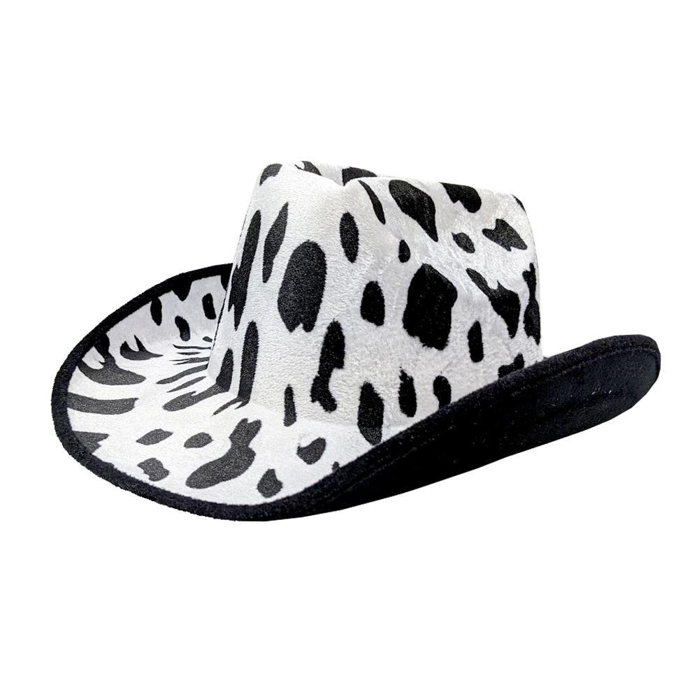 Hat Cowboy/Cowgirl Cowskin Black & White